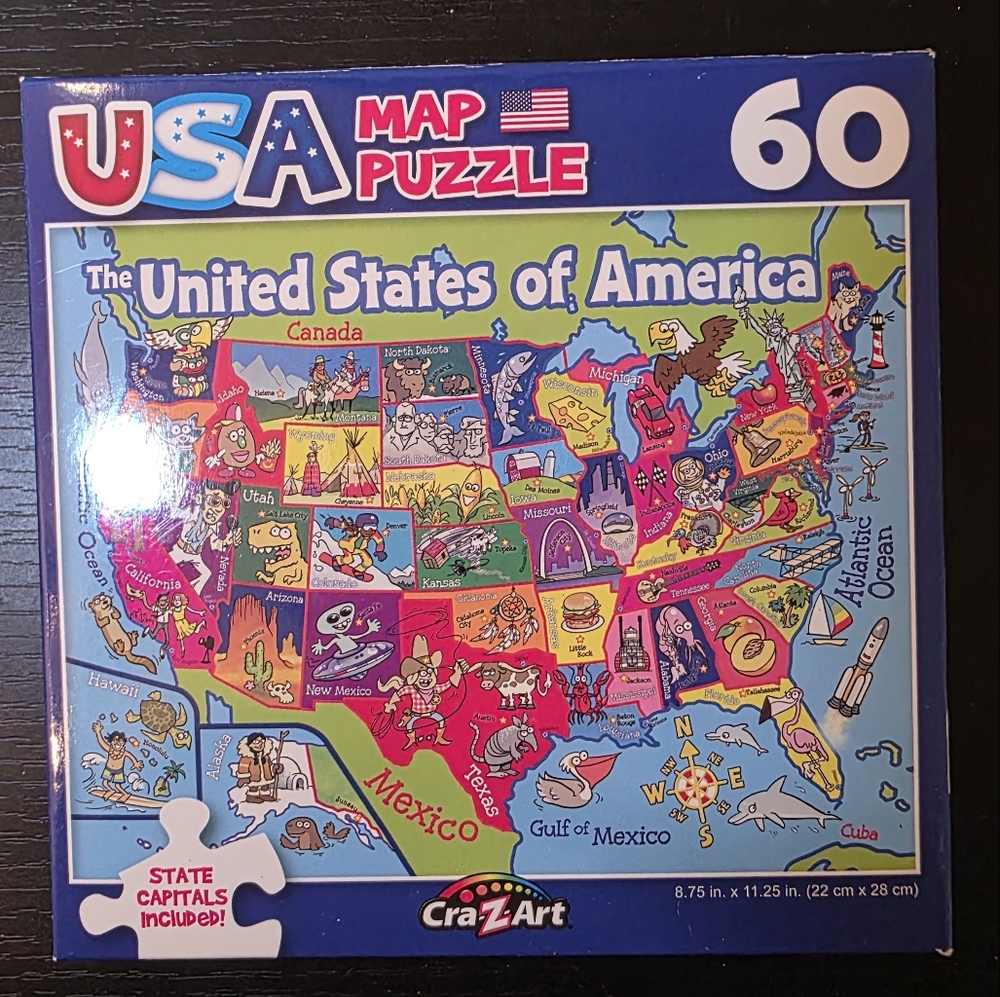 CraZArt USA Map Puzzle - 60 Pieces